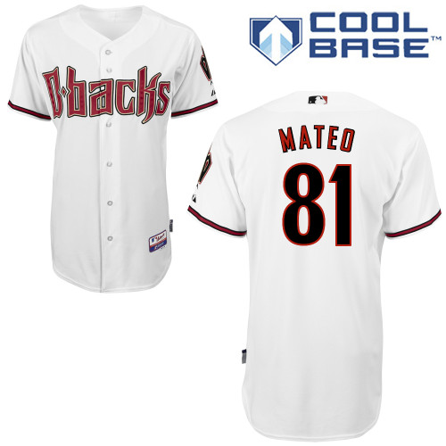 Marcos Mateo #81 MLB Jersey-Arizona Diamondbacks Men's Authentic Home White Cool Base Baseball Jersey